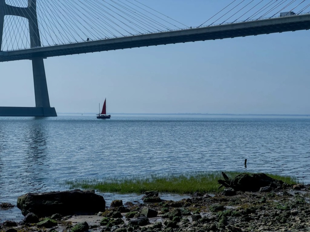 Little boat near Tagus river in&nbsp;Lisbon